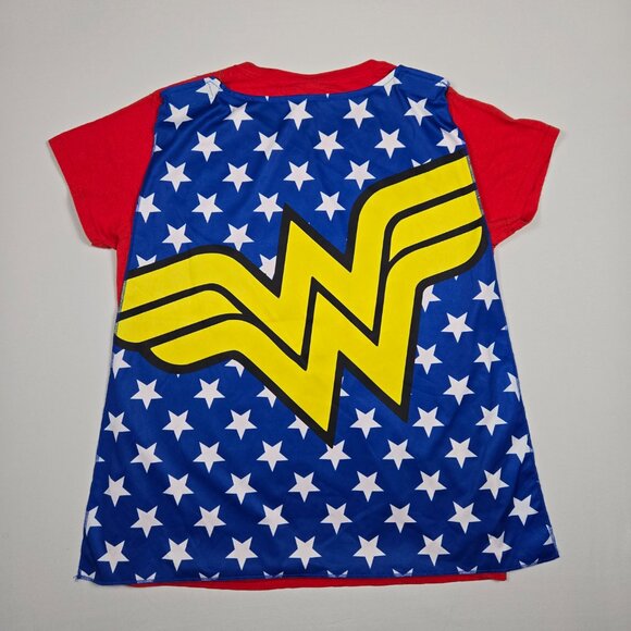 Wonder Woman DC Comics Comic Con‎ Costume T-Shirt w/ Detachable Cape Women’s L - Picture 4 of 8